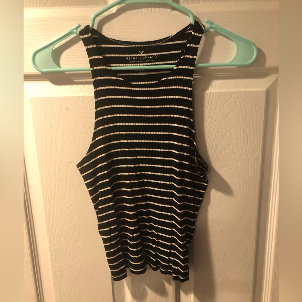 Striped cropped tank top